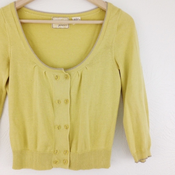 Anthropologie Sweaters - Anthro | Guinevere Cropped Pale Yellow Cardigan Anthropologie Sweaters - Anthro | Guinevere Cropped Pale Yellow Cardigan